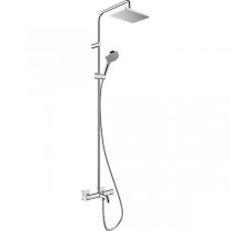 Hansgrohe Showerpipe 230 1jet Vernis Shape EcoSmart chrom mit Wannenthermostat