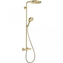 Hansgrohe Raindance Select S Showerpipe 240 1jet PowderRain mit Thermostat polished gold optic 27633990