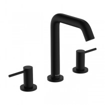 Hansgrohe Tecturis S 3-Loch Waschtischarmatur 150 mit Push-Open Ablaufgarnitur Mattschwarz