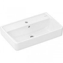 Hansgrohe Waschtisch Compact Xanuia Q 600x370mm mit Hahnloch und Überlauf weiß