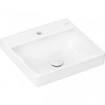 Hansgrohe Xelu Q Aufsatz-Handwaschbecken geschliffen 500/480 mit Hahnloch ohne Überlauf, SmartClean Weiß