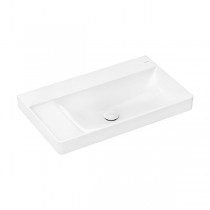 Hansgrohe Xelu Q Aufsatzwaschtisch geschliffen mit Ablage links 800/480 ohne Hahnloch und Überlauf, SmartClean Weiß