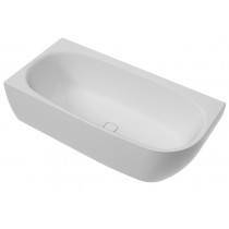 Hoesch Badewanne iSensi Eck 1800x800 links inklusive Überlaufbefüllung Monoblock, angeformter Schürze weiß