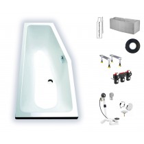 Hoesch Combi 1600x700 links weiß Raumsparwanne 5590.010