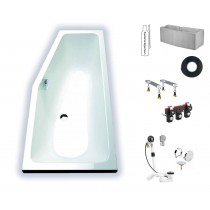 Hoesch Combi 1600x700 rechts weiß Raumsparwanne 5591.010