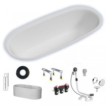 Hoesch iSENSI 1800x800x450 mm Oval-Badewanne Einbaubadewanne Weiß 3837.010
