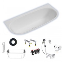 Hoesch iSENSI 1800x800x450 mm Vorwand-Badewanne Einbaubadewanne Weiß 3848.010
