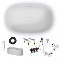 Hoesch iSENSI 1900x1200x450 mm Oval-Badewanne Einbaubadewanne Weiß 3839.010