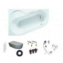 Hoesch Parana links 1500x1000x430 asymmetrische Eck-Badewanne weiß 5564.010