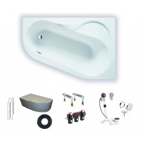 Hoesch Parana rechts 1500x1000x430 weiß asymmetrische Eck-Badewanne 5566.010 - ABVERKAUF