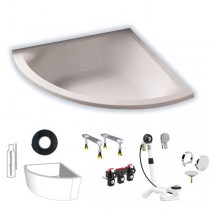 Hoesch Scelta 1500x1500x480 mm Eck-Badewanne Einbaubadewanne ohne angeformter Schürze Weiß 3676.010