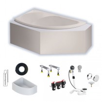 Hoesch Spectra 1700x1000x480 mm Eck-Badewanne Links Einbaubadewanne ohne angeformter Schürze Weiß 3657.010