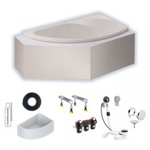 Hoesch Spectra 1700x1000x480 mm Eck-Badewanne Rechts Einbaubadewanne ohne angeformter Schürze Weiß 3660.010