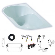 Hoesch Spectra 1700x800x480 mm Vorwand-Badewanne Einbaubadewanne ohne angeformter Schürze Weiß 3663.010