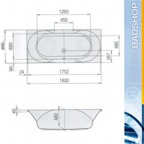 Hoesch Spectra 1800x800 Rechteck Badewanne Acryl 3651.010