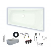 Hoesch Thasos rechts 1500x1000 Acryl Trapez-Badewanne weiß 3746.010