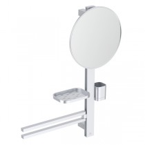 IS Beauty Bar Accessoires-Kombi. Alu+ M700 mit Spiegel d:320mm Silver
