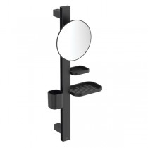 IS Beauty Bar Accessoires-Kombi. Alu+ S700 mit Spiegel d:200mm Silk Black