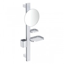 IS Beauty Bar Accessoires-Kombi. Alu+ S700 mit Spiegel d:200mm Silver