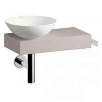 Laufen Pack PICCOLO NOVO 555x320x400 Waschtisch-Schale rechts + Platte mit Zubehör 1 Hahnloch ohne Überlauf auster matt