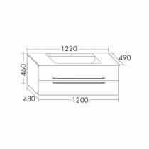 Burgbad Bel Glas-Waschtisch + Unterschrank 1220 PG4  
