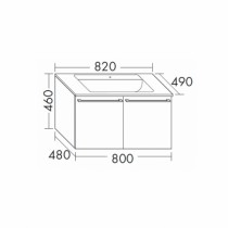 Burgbad Bel Glas-Waschtisch + Unterschrank 820 PG3  