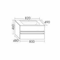 Burgbad Bel Glas-Waschtisch + Unterschrank 820 PG4  