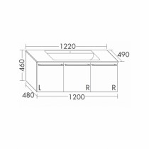 Burgbad Bel Glas-Waschtisch + Unterschrank 1220 PG4  