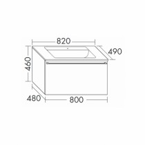 Burgbad Bel Glas-Waschtisch + Unterschrank 820 PG3  