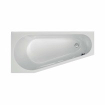 Acryl-Badewanne Hiddensee 160 x 80 x 39,5cm weiss links Bodenlänge 120cm, 170 Liter