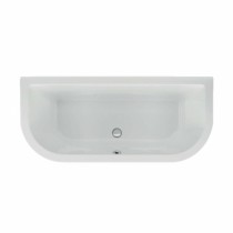 Acryl-Vorwandbadewanne Lupor 180 x 80 x 50cm weiss Bodenlänge 130cm, 240 Liter