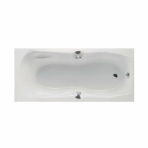 Acryl-Badewanne Tulu 160 x 75 x 42,5cm weiss mit Griffe Bodenlänge 122cm, 180 Liter