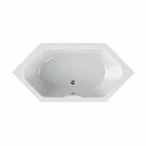 Acryl-Badewanne Una 189 x 90 x 44,5cm weiss Bodenlänge 124,5cm, 270 Liter