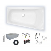 Wannenset Hoesch Badewanne Thasos Trapez 1750x1100 rechts
