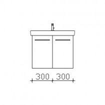 Pelipal Solitaire 9005 Waschtischunterschrank 600 mm zu Villeroy&Boch Subway 2.0 PG2