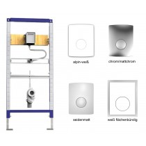 SANIT Urinal Element Set 995N, Bauhöhe 1120 mit passender Betätigungsplatten zur Auswahl
