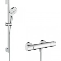 Hansgrohe Brausenkombi Crometta Vario/ Ecostat 1001 CL/Unica 650mm weiss/chrom