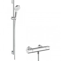 Hansgrohe Brausenkombi Crometta Vario/ Ecostat 1001 CL/Unica 900mm weiss/chrom