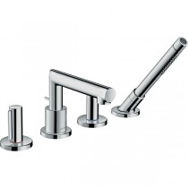 Hansgrohe 4-Loch Wannenarmatur Axor Uno F-Set Zerogriff chrom Wannenrandmontage