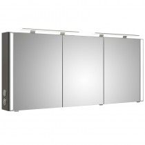 Pelipal S26 neutraler Spiegelschrank 1600 mit seitlichem Lichtprofil und Aufsatzleuchte