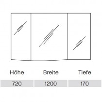 Pelipal Contea Spejlskab 1200