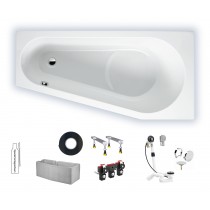 Riho Delta 1500x800 Raumsparwanne Version links / weiß BB81005