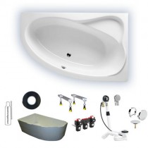 Riho Eck-Badewanne Lyra 170x110 L/weiß glänzend BA64005