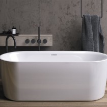 Riho Modesty Freistehende Badewanne 1700x750 mm, freistehend weiß, inkl. Riho Fall chrom
