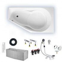 Riho Raumspar-Badewanne Yukon 160x90 cm L / weiß BA35005