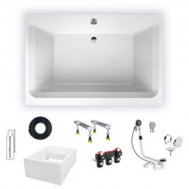 Riho Rechteck-Badewanne Castello 180x120 cm / weiß BB77005