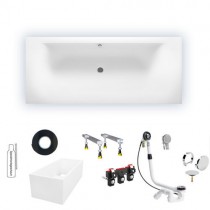 Riho Rechteck-Badewanne Linares seidenmatt weiß 180x80, B142001105 