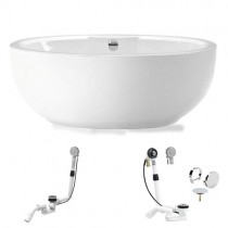 Rocky L100 Oval Acrylwanne freistehend 1795 x 945 x 620 mm, weiß