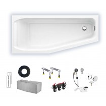 Rocky Plus/S100 160x70 links Acryl-Raumsparbadewanne