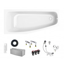 Rocky Plus/S100 170x75 venstre Acryl-Raumsparbadewanne